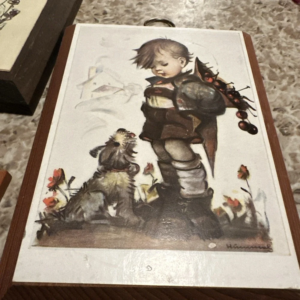 Vintage Hummel Wood Plaque Lot of 5 Wall Hanging Pictures German